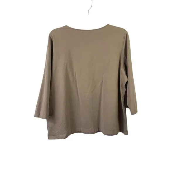 Ruby Rd. Women's Tan & Gold Top - Picture 2 of 7